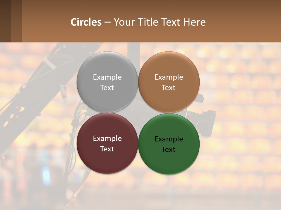 A Camera Attached To A Tripod In Front Of A Wall Of Oranges PowerPoint Template