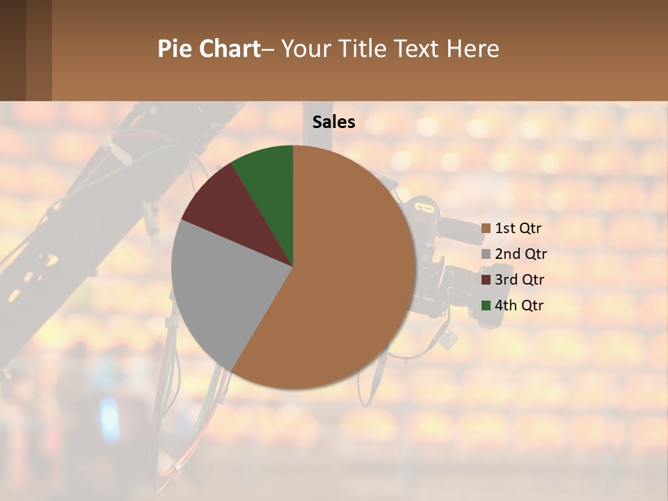 A Camera Attached To A Tripod In Front Of A Wall Of Oranges PowerPoint Template