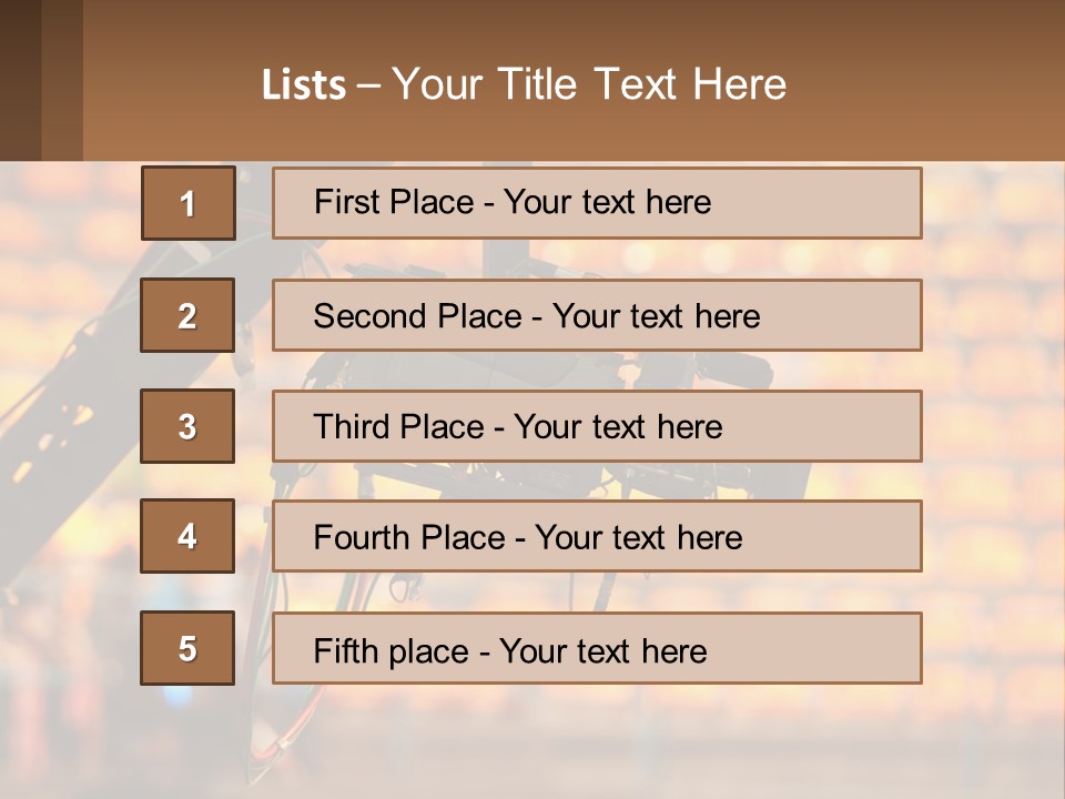 A Camera Attached To A Tripod In Front Of A Wall Of Oranges PowerPoint Template
