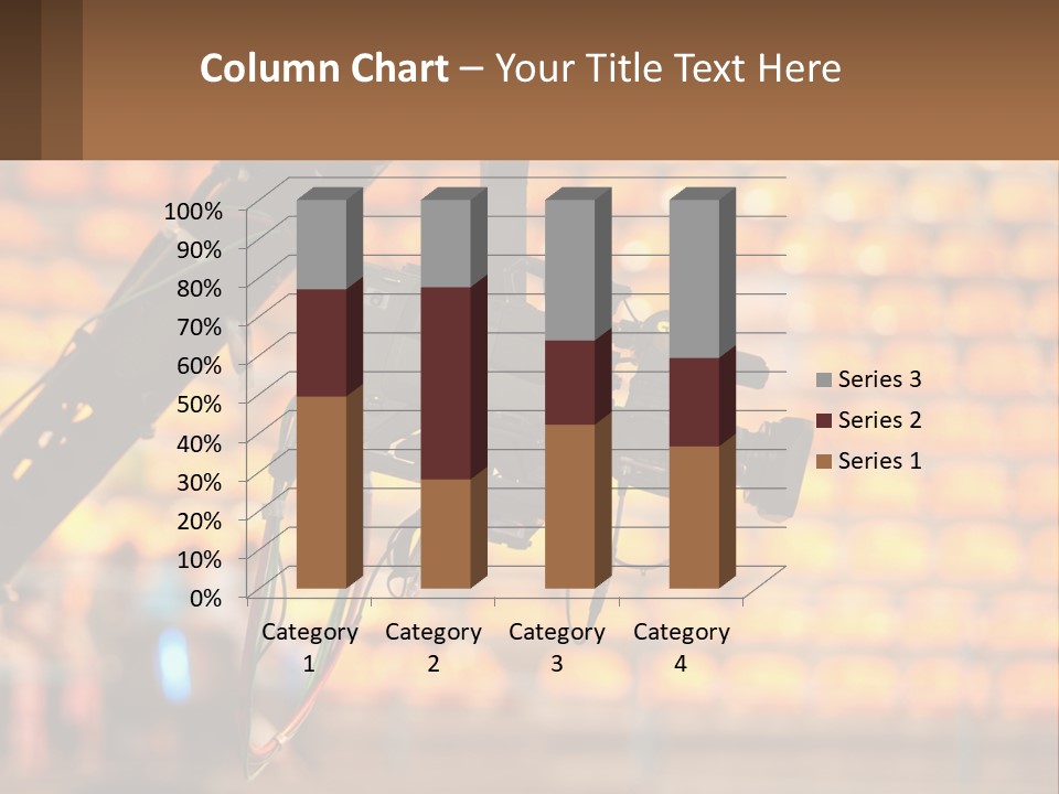 A Camera Attached To A Tripod In Front Of A Wall Of Oranges PowerPoint Template