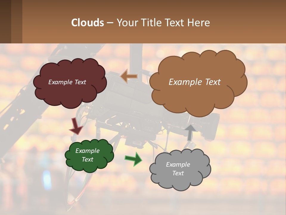 A Camera Attached To A Tripod In Front Of A Wall Of Oranges PowerPoint Template