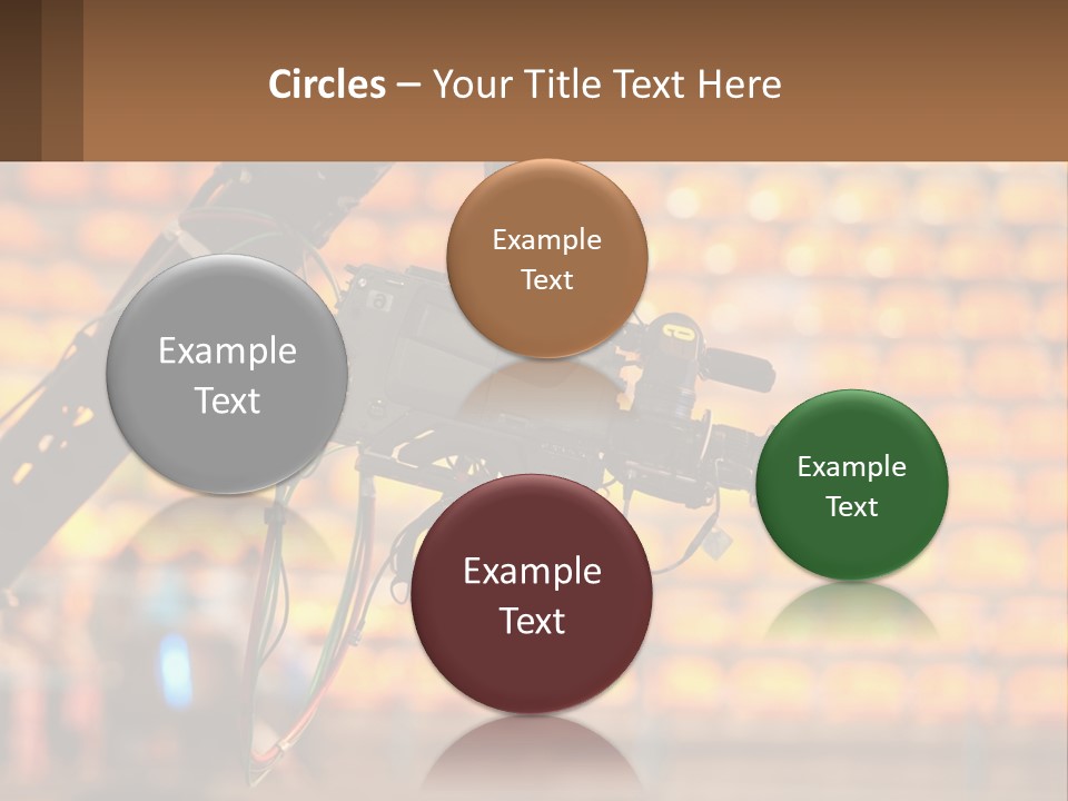 A Camera Attached To A Tripod In Front Of A Wall Of Oranges PowerPoint Template