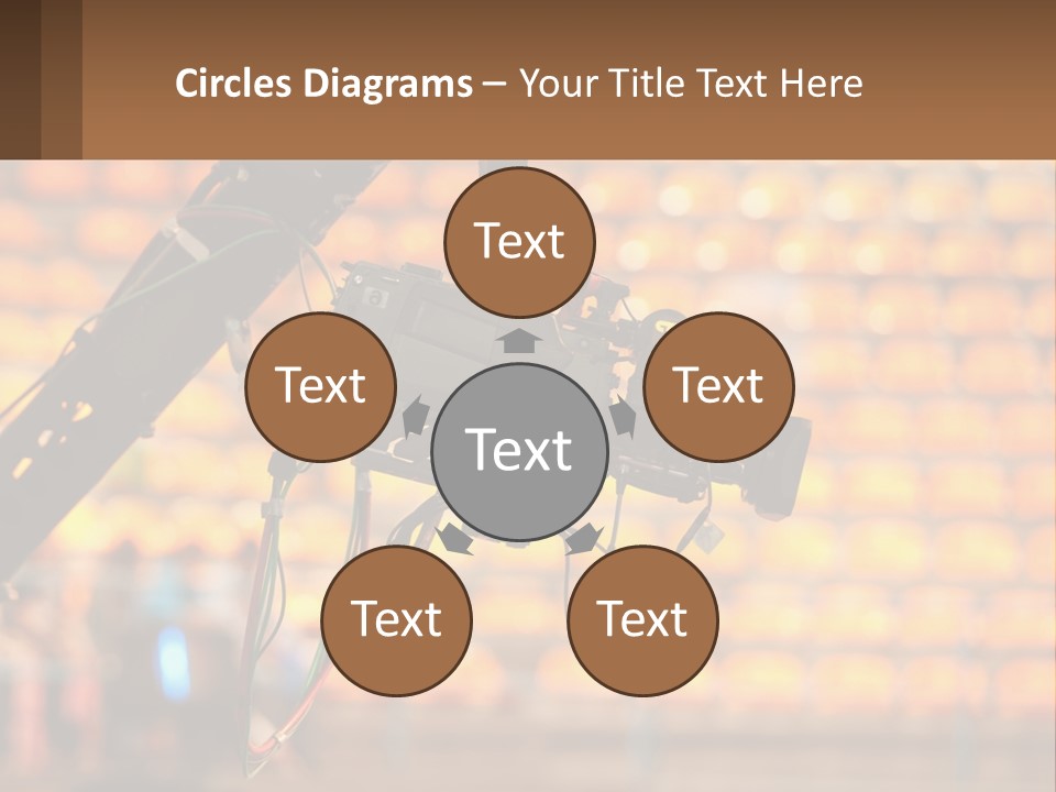 A Camera Attached To A Tripod In Front Of A Wall Of Oranges PowerPoint Template