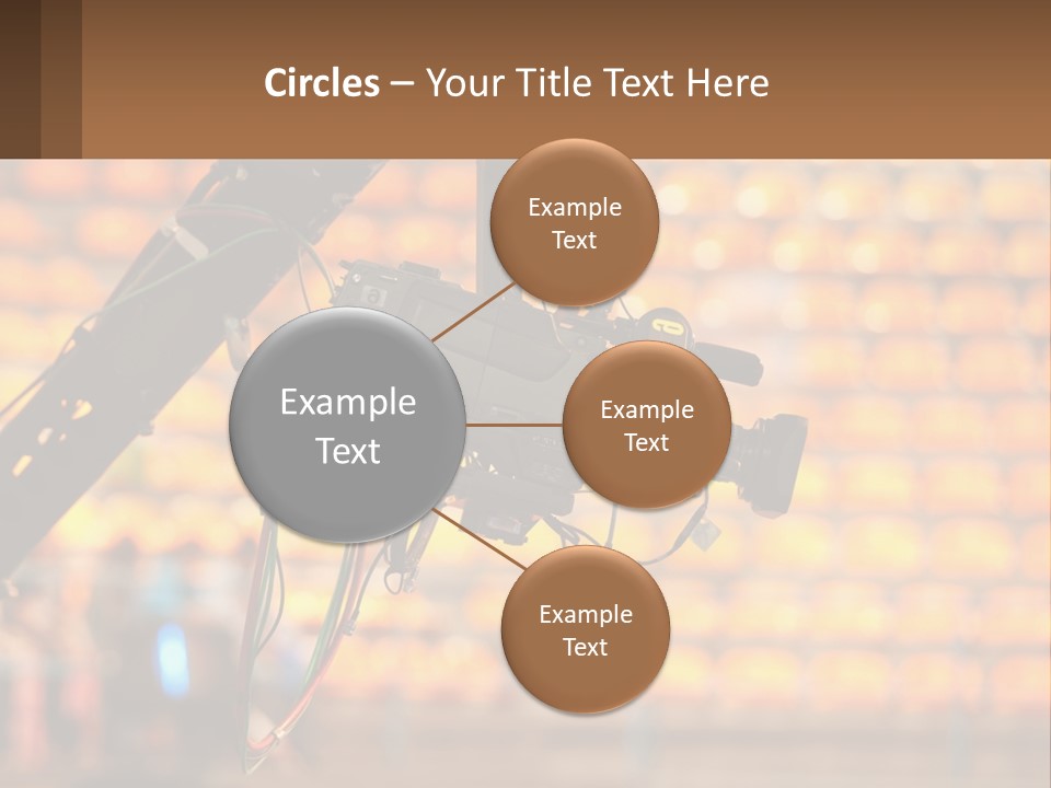 A Camera Attached To A Tripod In Front Of A Wall Of Oranges PowerPoint Template