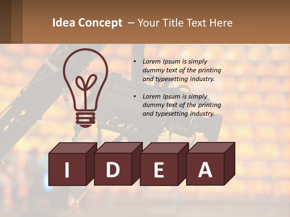 A Camera Attached To A Tripod In Front Of A Wall Of Oranges PowerPoint Template