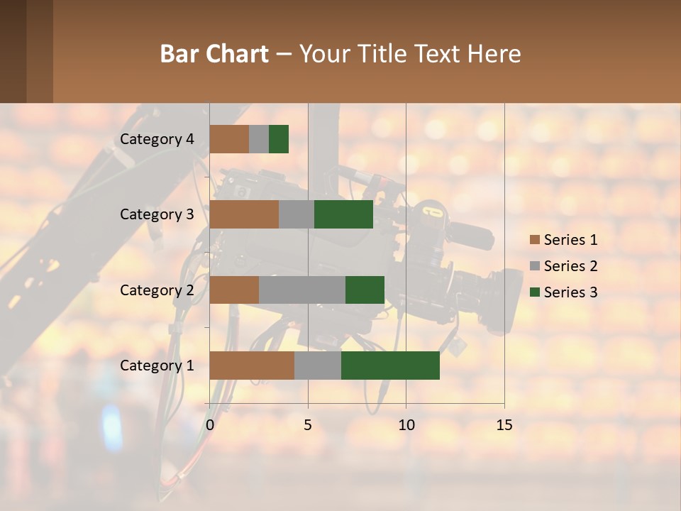 A Camera Attached To A Tripod In Front Of A Wall Of Oranges PowerPoint Template