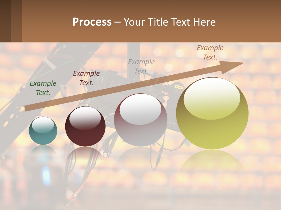 A Camera Attached To A Tripod In Front Of A Wall Of Oranges PowerPoint Template