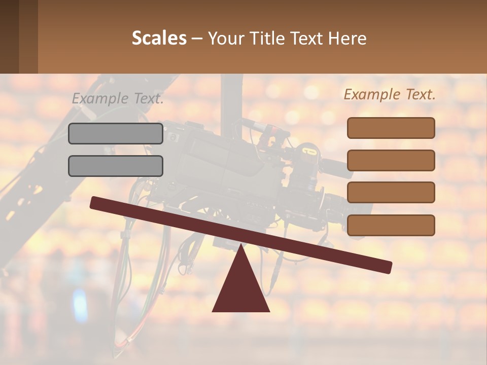 A Camera Attached To A Tripod In Front Of A Wall Of Oranges PowerPoint Template