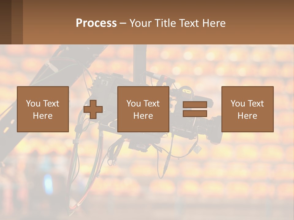 A Camera Attached To A Tripod In Front Of A Wall Of Oranges PowerPoint Template