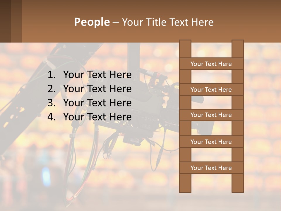 A Camera Attached To A Tripod In Front Of A Wall Of Oranges PowerPoint Template