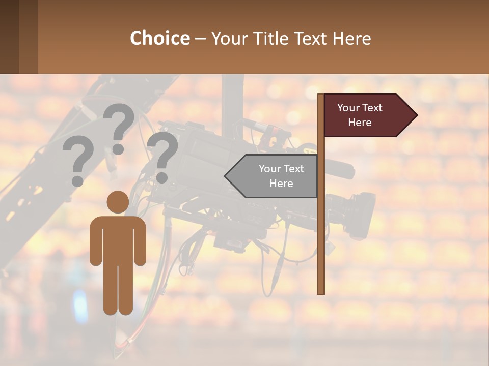 A Camera Attached To A Tripod In Front Of A Wall Of Oranges PowerPoint Template