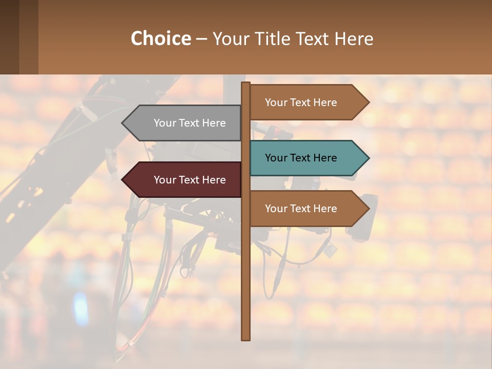 A Camera Attached To A Tripod In Front Of A Wall Of Oranges PowerPoint Template