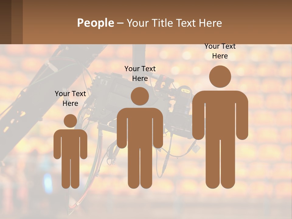 A Camera Attached To A Tripod In Front Of A Wall Of Oranges PowerPoint Template