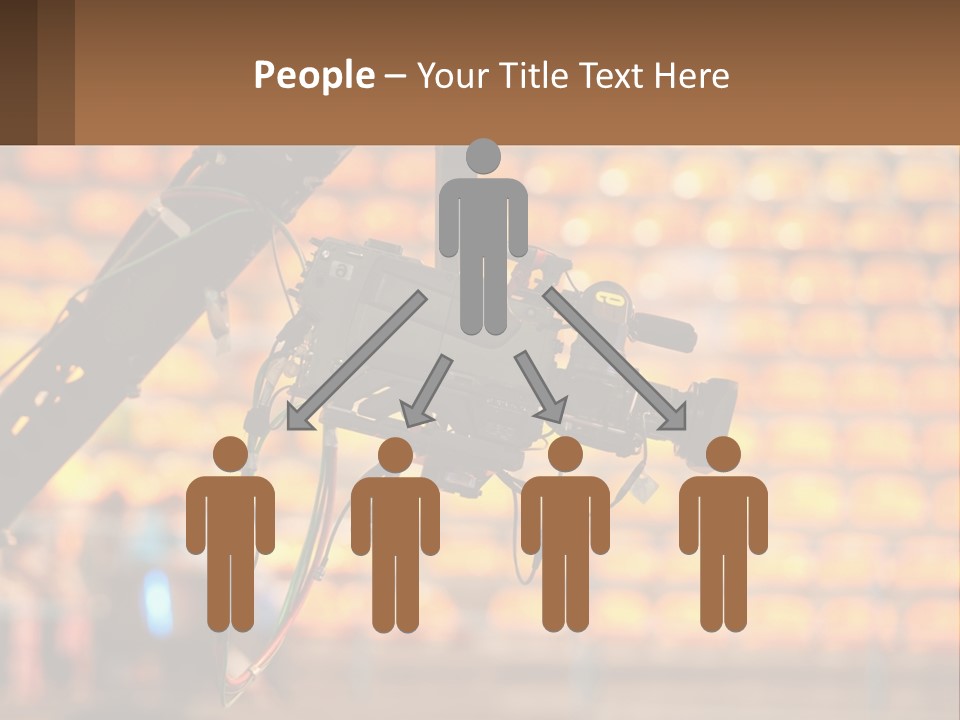 A Camera Attached To A Tripod In Front Of A Wall Of Oranges PowerPoint Template