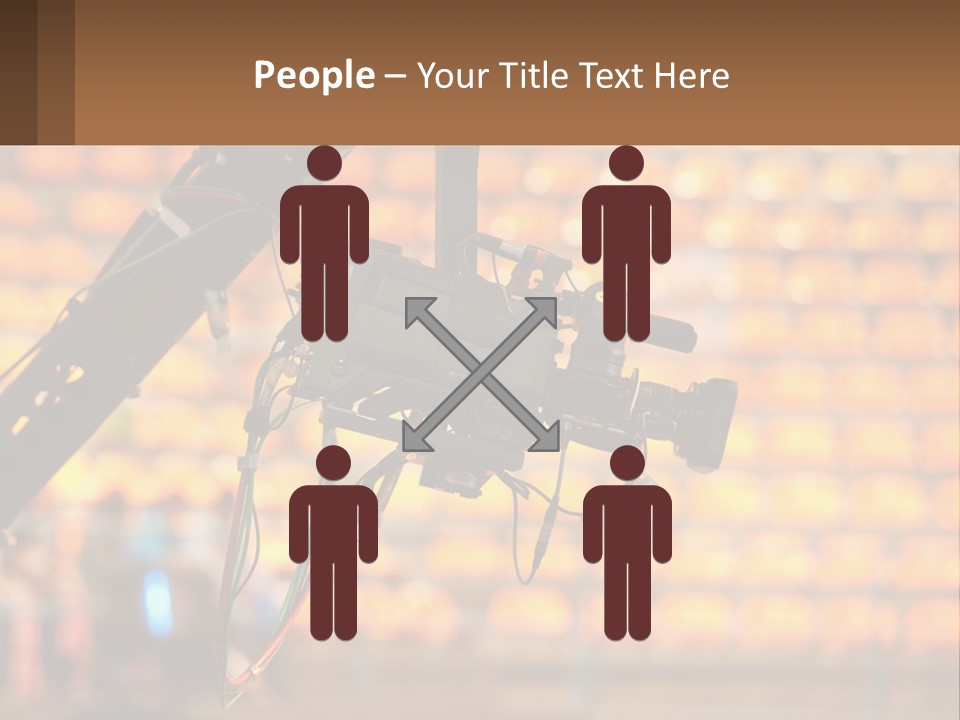 A Camera Attached To A Tripod In Front Of A Wall Of Oranges PowerPoint Template