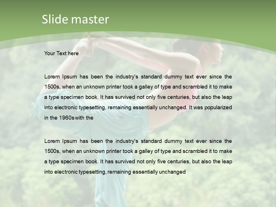 A Woman Doing A Yoga Pose On A Dock PowerPoint Template