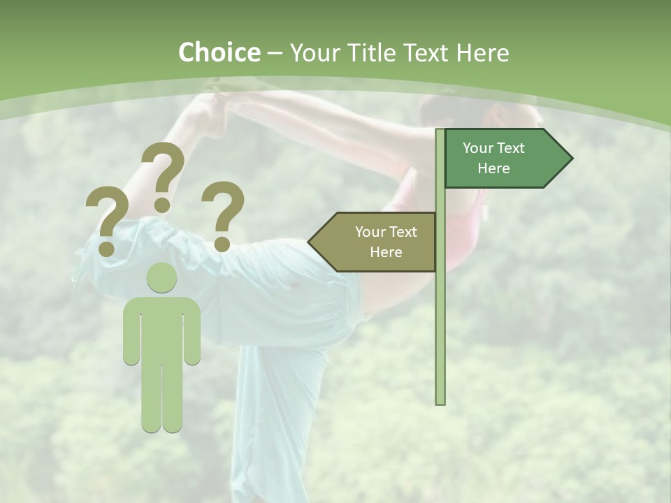 A Woman Doing A Yoga Pose On A Dock PowerPoint Template