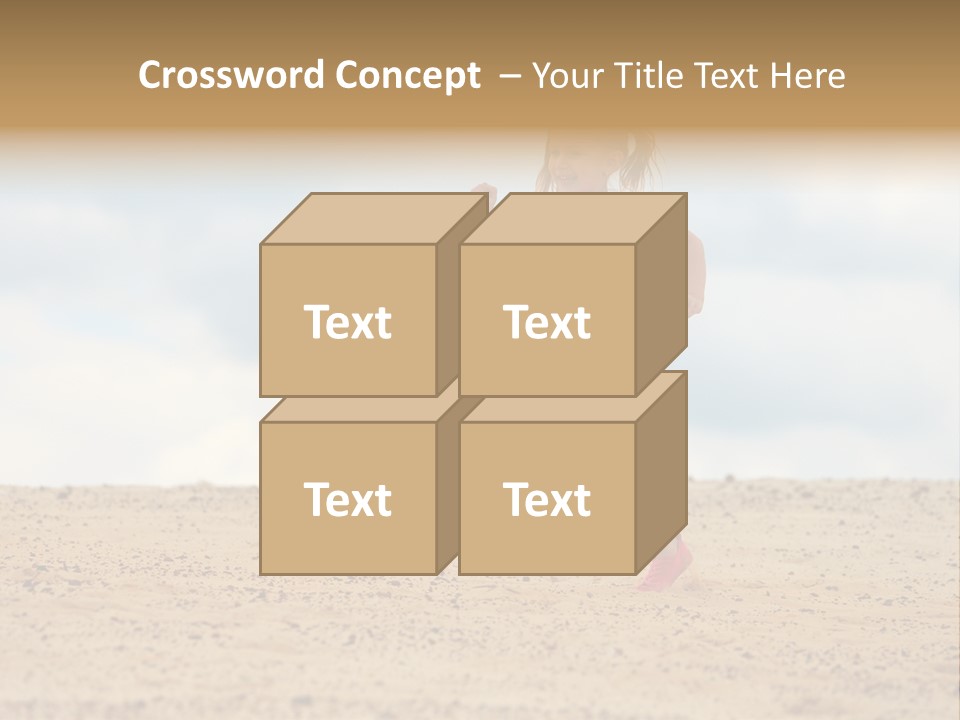 A Little Girl Running Across A Sandy Beach PowerPoint Template