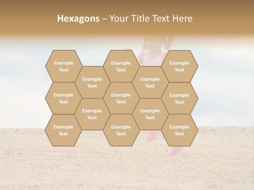 A Little Girl Running Across A Sandy Beach PowerPoint Template