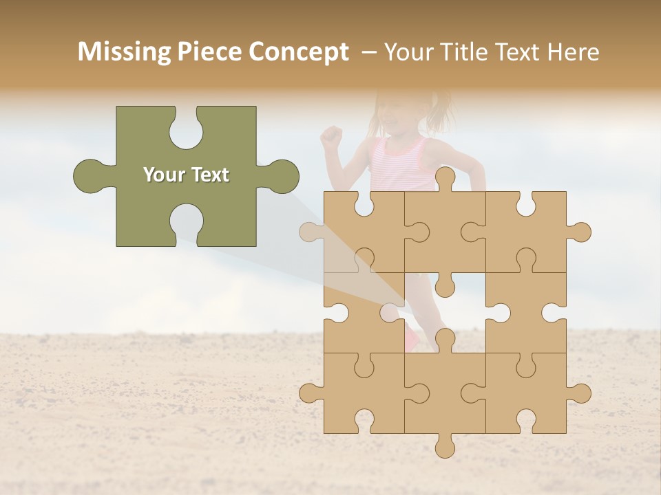 A Little Girl Running Across A Sandy Beach PowerPoint Template