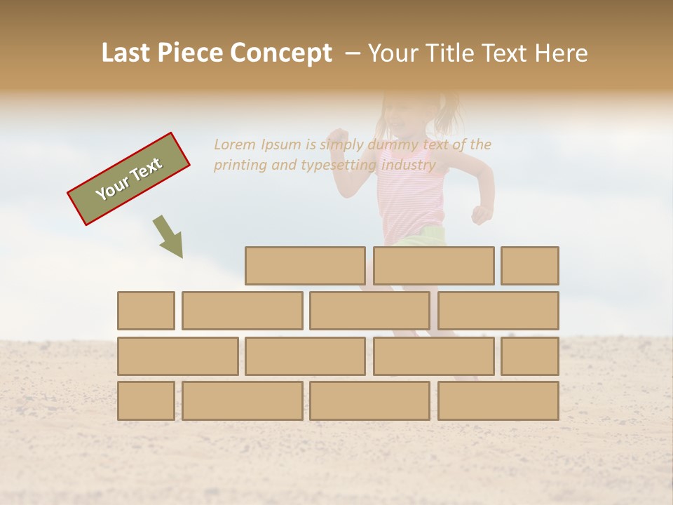 A Little Girl Running Across A Sandy Beach PowerPoint Template