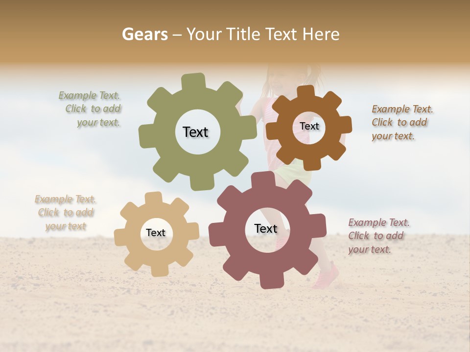 A Little Girl Running Across A Sandy Beach PowerPoint Template