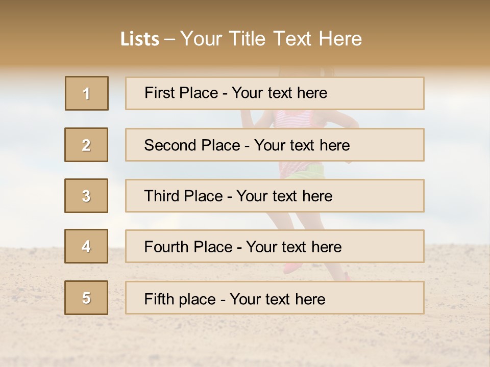 A Little Girl Running Across A Sandy Beach PowerPoint Template