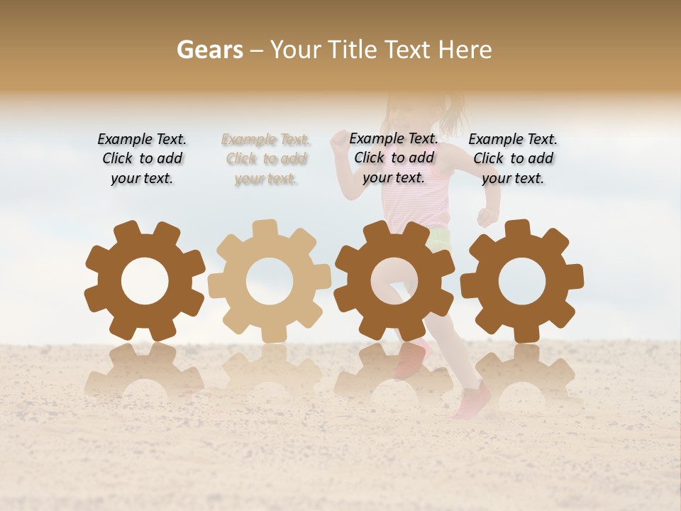 A Little Girl Running Across A Sandy Beach PowerPoint Template