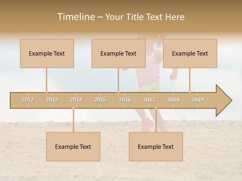A Little Girl Running Across A Sandy Beach PowerPoint Template