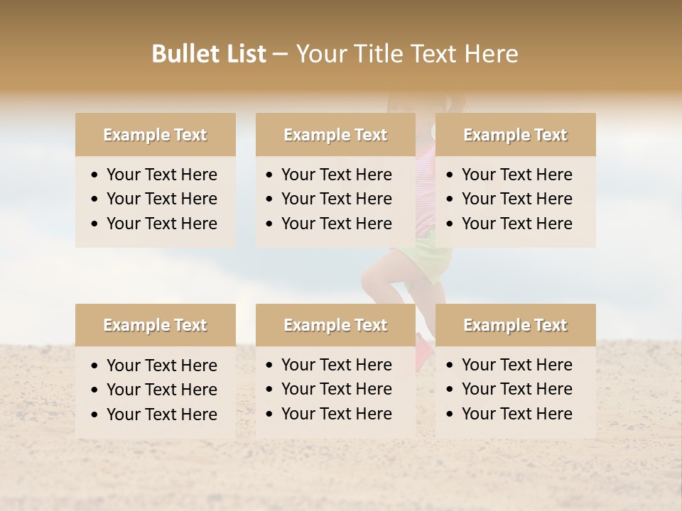 A Little Girl Running Across A Sandy Beach PowerPoint Template