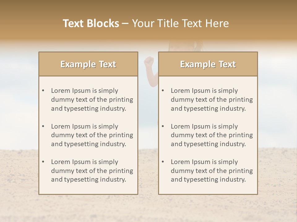 A Little Girl Running Across A Sandy Beach PowerPoint Template