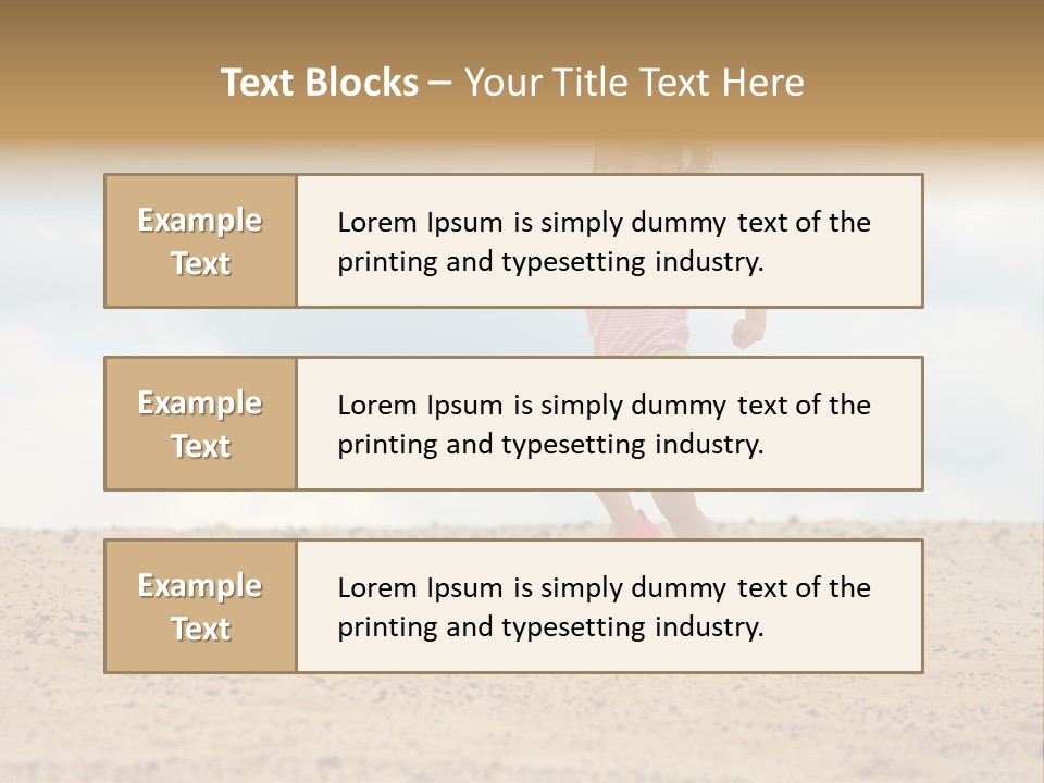 A Little Girl Running Across A Sandy Beach PowerPoint Template