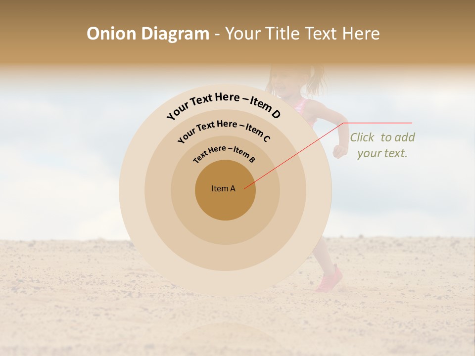 A Little Girl Running Across A Sandy Beach PowerPoint Template
