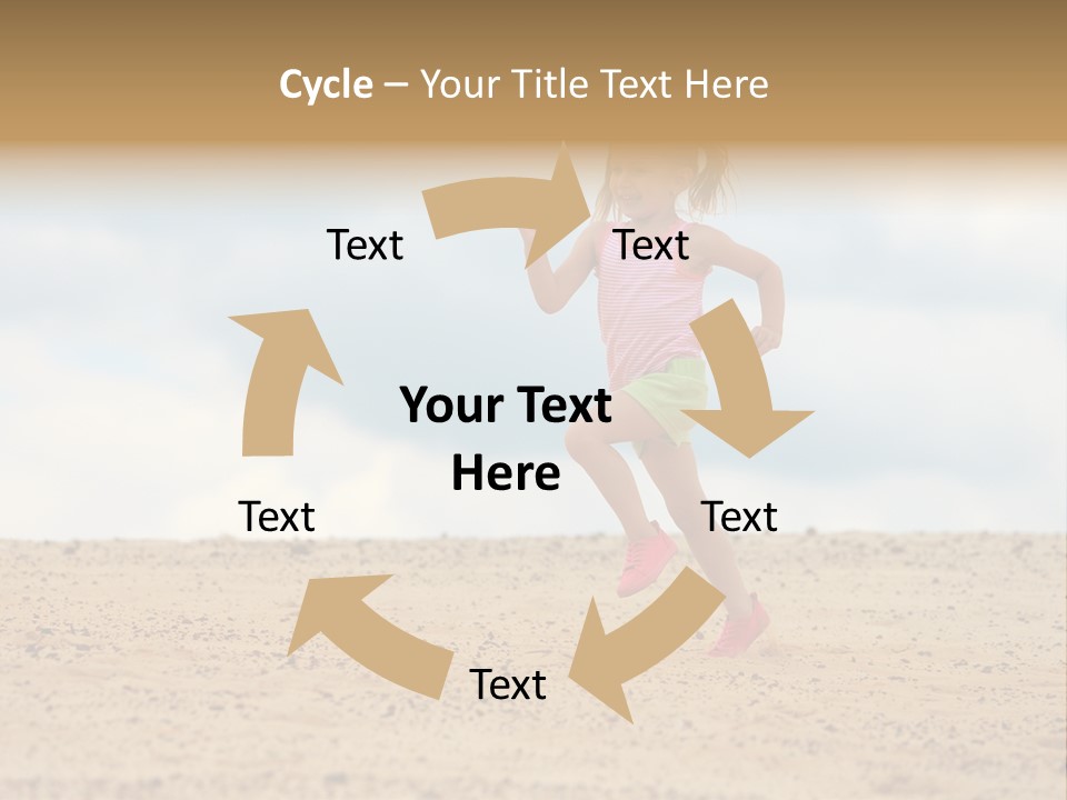 A Little Girl Running Across A Sandy Beach PowerPoint Template