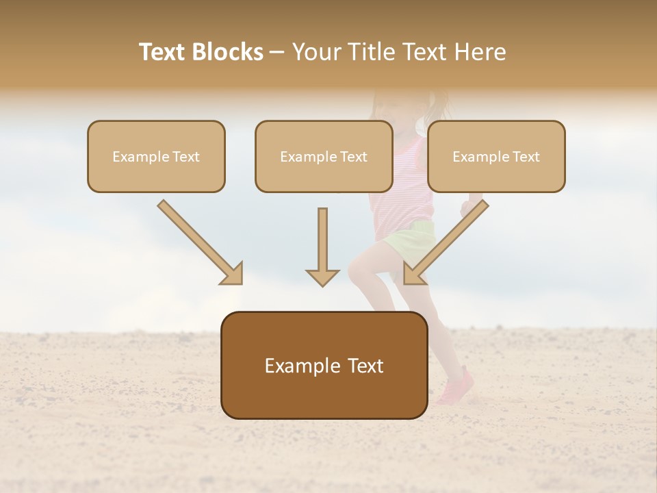 A Little Girl Running Across A Sandy Beach PowerPoint Template
