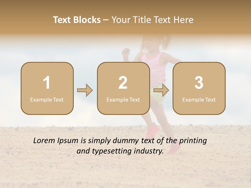 A Little Girl Running Across A Sandy Beach PowerPoint Template