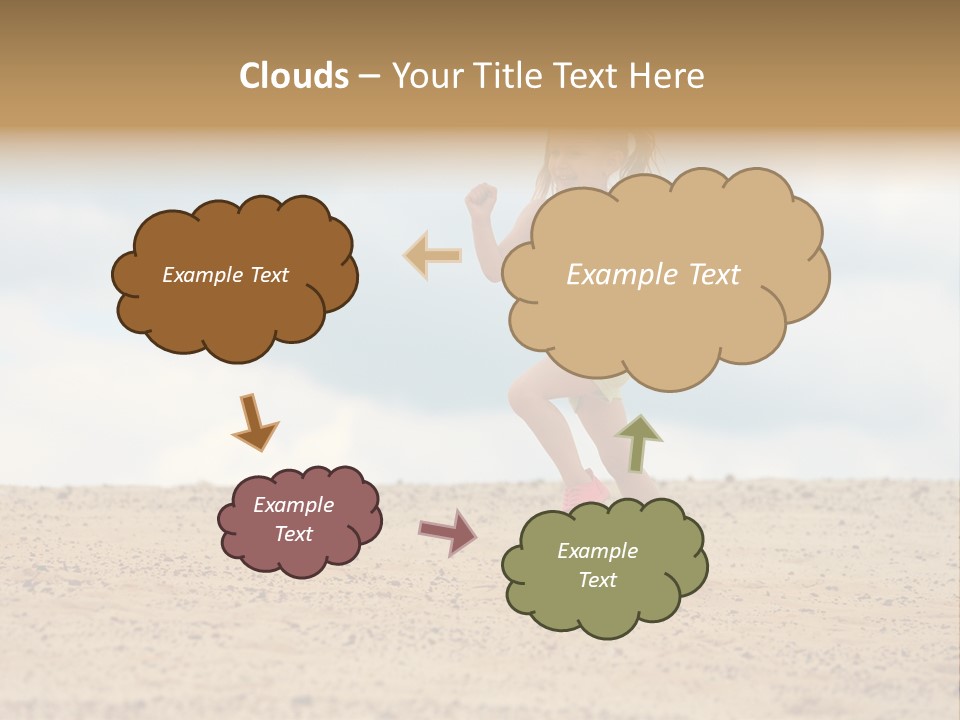 A Little Girl Running Across A Sandy Beach PowerPoint Template