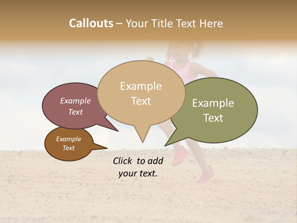 A Little Girl Running Across A Sandy Beach PowerPoint Template