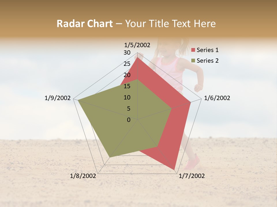 A Little Girl Running Across A Sandy Beach PowerPoint Template