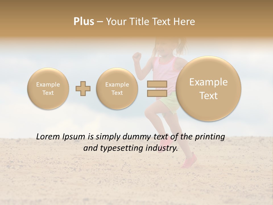 A Little Girl Running Across A Sandy Beach PowerPoint Template