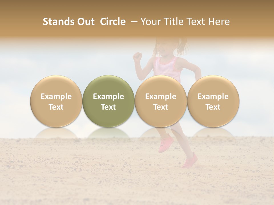 A Little Girl Running Across A Sandy Beach PowerPoint Template