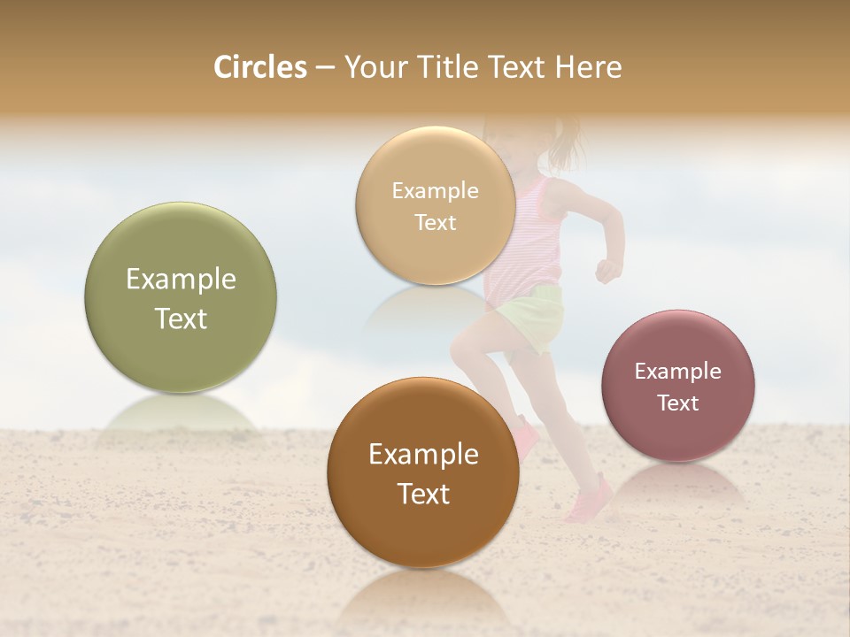 A Little Girl Running Across A Sandy Beach PowerPoint Template