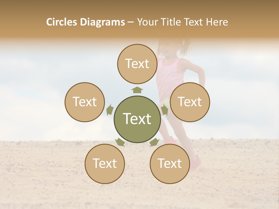 A Little Girl Running Across A Sandy Beach PowerPoint Template