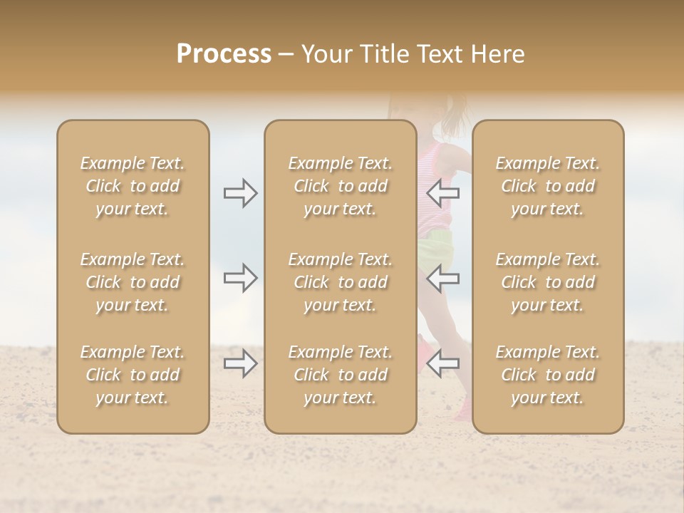 A Little Girl Running Across A Sandy Beach PowerPoint Template