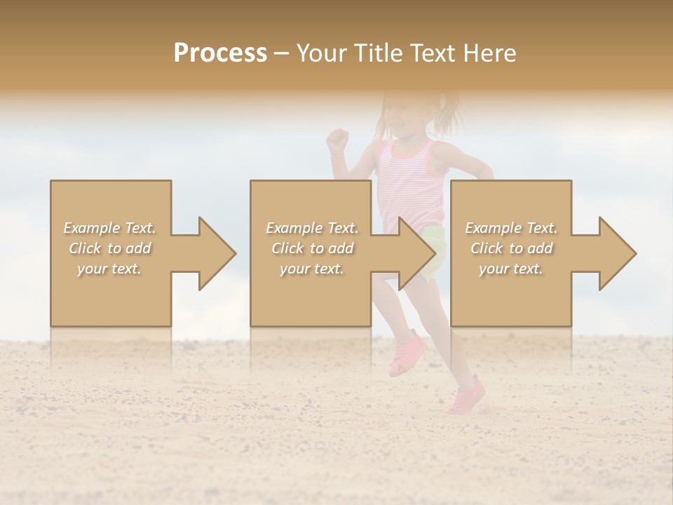 A Little Girl Running Across A Sandy Beach PowerPoint Template