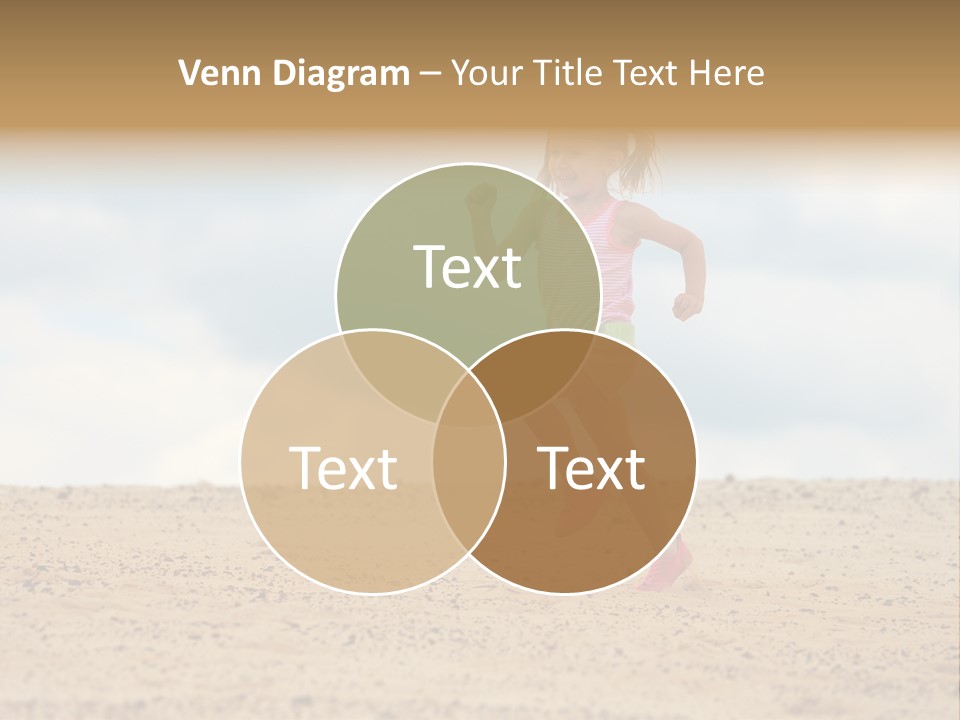 A Little Girl Running Across A Sandy Beach PowerPoint Template