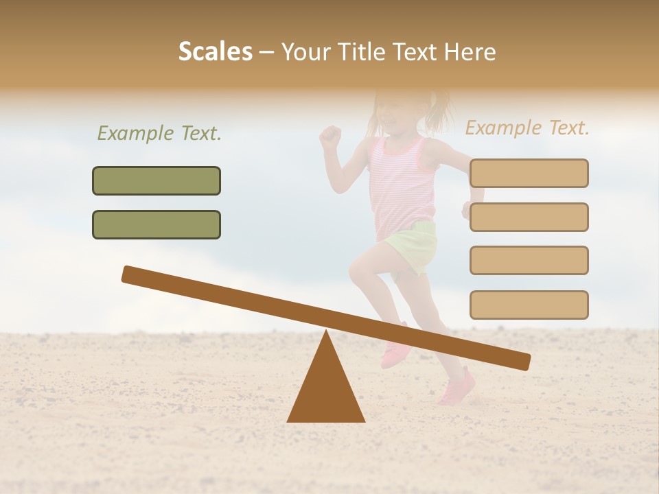 A Little Girl Running Across A Sandy Beach PowerPoint Template