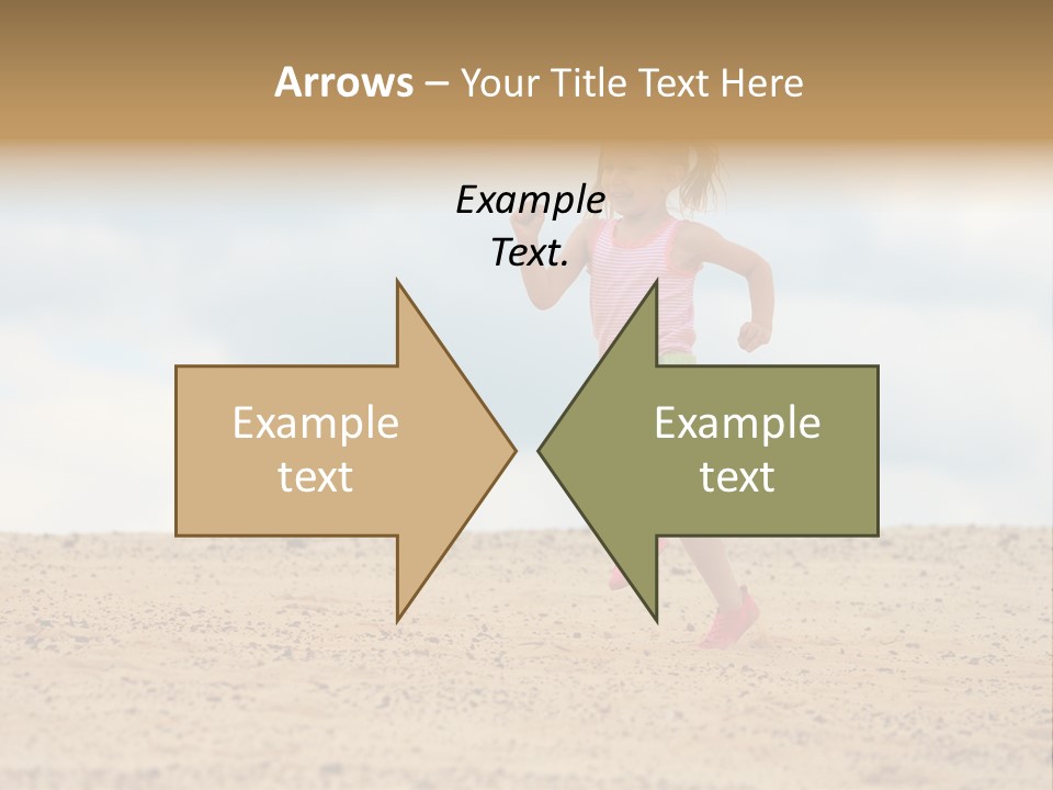 A Little Girl Running Across A Sandy Beach PowerPoint Template
