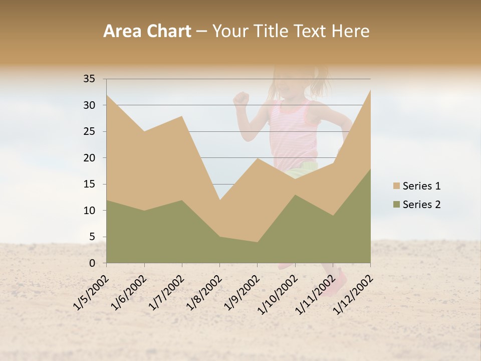 A Little Girl Running Across A Sandy Beach PowerPoint Template