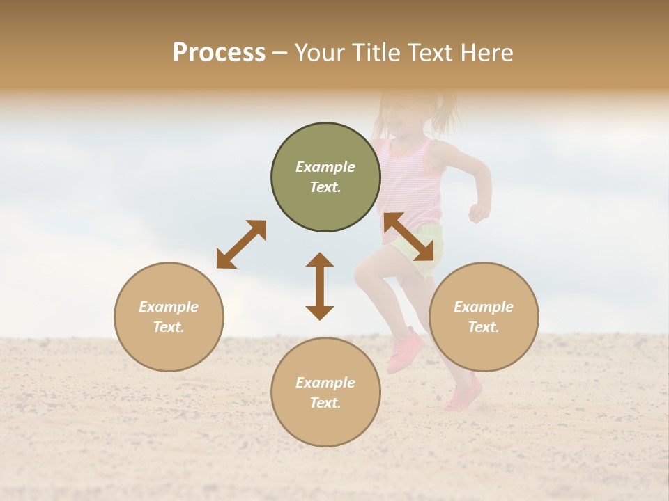 A Little Girl Running Across A Sandy Beach PowerPoint Template